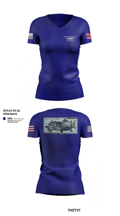 USS Columbia 84322120 Women's Short Sleeve V-neck Shirt - 57