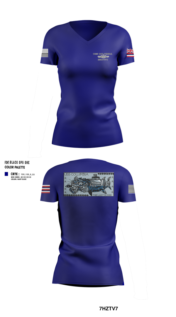 Womens Short Sleeve Vneck Shirt, USS Columbia, , Teamtime, Team time, sublimation, custom sports apparel, team uniforms, spirit wear, spiritwear, sports uniforms, custom shirts, team store, custom team store, fundraiser sports, apparel fundraiser