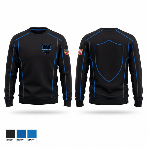Crew Neck Sweatshirt, Blue Line Logix, Police, Teamtime, Team time, sublimation, custom sports apparel, team uniforms, spirit wear, spiritwear, sports uniforms, custom shirts, team store, custom team store, fundraiser sports, apparel fundraiser
