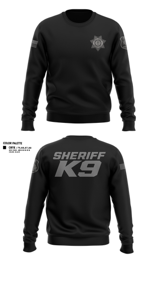 Crew Neck Sweatshirt, Sheriff K9, Police, Teamtime, Team time, sublimation, custom sports apparel, team uniforms, spirit wear, spiritwear, sports uniforms, custom shirts, team store, custom team store, fundraiser sports, apparel fundraiser