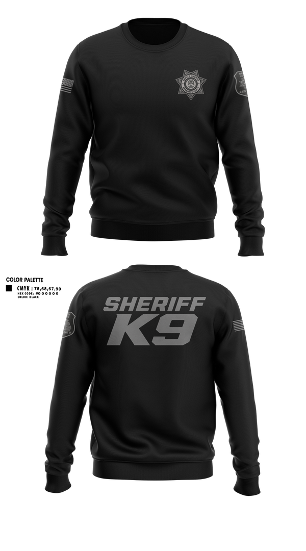 Crew Neck Sweatshirt, Sheriff K9, Police, Teamtime, Team time, sublimation, custom sports apparel, team uniforms, spirit wear, spiritwear, sports uniforms, custom shirts, team store, custom team store, fundraiser sports, apparel fundraiser
