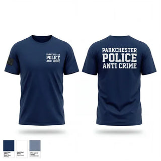 Old School Cotton Feel Shirt, Parkchester Police Anti Crime, Police, Teamtime, Team time, sublimation, custom sports apparel, team uniforms, spirit wear, spiritwear, sports uniforms, custom shirts, team store, custom team store, fundraiser sports, apparel fundraiser