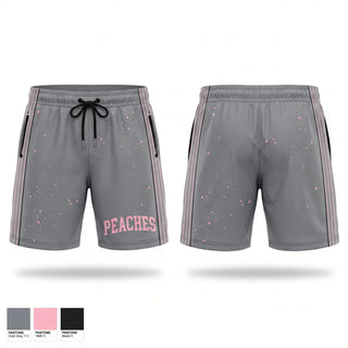 Athletic Shorts With Pockets, Peaches, Softball, Teamtime, Team time, sublimation, custom sports apparel, team uniforms, spirit wear, spiritwear, sports uniforms, custom shirts, team store, custom team store, fundraiser sports, apparel fundraiser