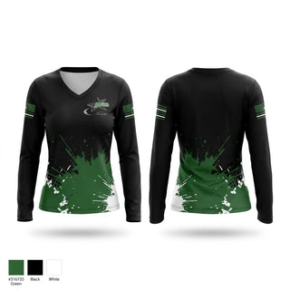 Womens Long Sleeve Vneck Shirt, Dayton Raiders, Swimming, Teamtime, Team time, sublimation, custom sports apparel, team uniforms, spirit wear, spiritwear, sports uniforms, custom shirts, team store, custom team store, fundraiser sports, apparel fundraiser