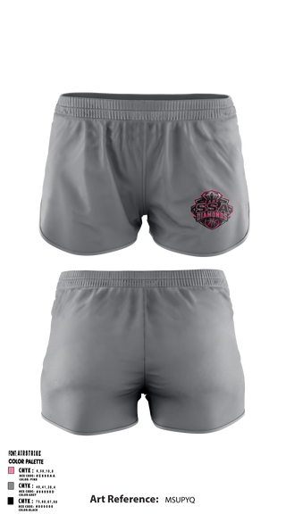 Womens Shorts, SSA Lady Diamonds, Women's Basketball, Teamtime, Team time, sublimation, custom sports apparel, team uniforms, spirit wear, spiritwear, sports uniforms, custom shirts, team store, custom team store, fundraiser sports, apparel fundraiser