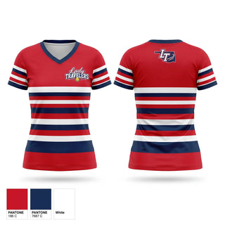 Womens Short Sleeve Vneck Shirt, Lady Travelers, Softball, Teamtime, Team time, sublimation, custom sports apparel, team uniforms, spirit wear, spiritwear, sports uniforms, custom shirts, team store, custom team store, fundraiser sports, apparel fundraiser
