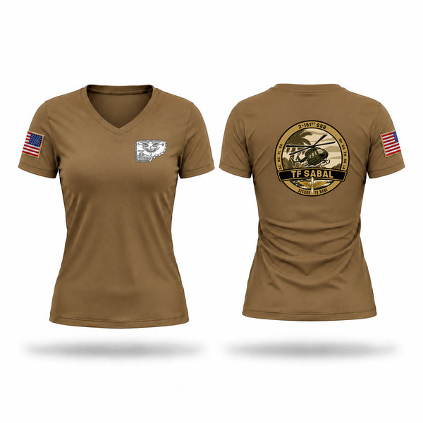 Womens Short Sleeve Vneck Shirt, TF Sabal, National Guard, Teamtime, Team time, sublimation, custom sports apparel, team uniforms, spirit wear, spiritwear, sports uniforms, custom shirts, team store, custom team store, fundraiser sports, apparel fundraiser