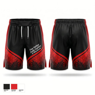 Fight Shorts, Fox Valley Judo & Jujitsu of Wisconsin, , Teamtime, Team time, sublimation, custom sports apparel, team uniforms, spirit wear, spiritwear, sports uniforms, custom shirts, team store, custom team store, fundraiser sports, apparel fundraiser