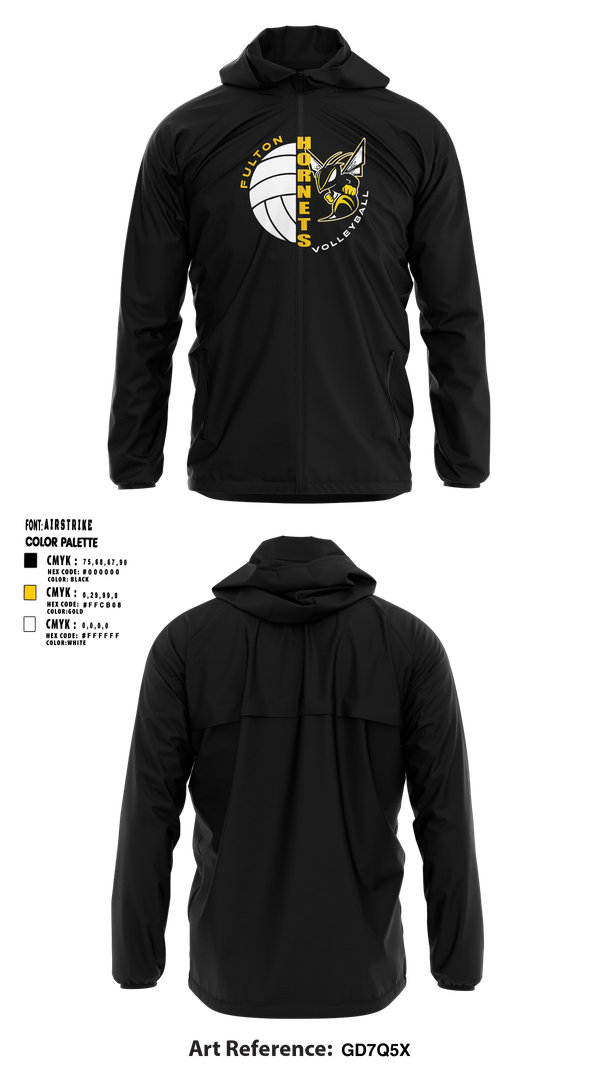 Windbreaker, Fulton Hornets Volleyball, Women's Volleyball, Teamtime, Team time, sublimation, custom sports apparel, team uniforms, spirit wear, spiritwear, sports uniforms, custom shirts, team store, custom team store, fundraiser sports, apparel fundraiser