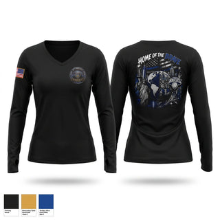 Womens Long Sleeve Vneck Shirt, Martinez, Police, Teamtime, Team time, sublimation, custom sports apparel, team uniforms, spirit wear, spiritwear, sports uniforms, custom shirts, team store, custom team store, fundraiser sports, apparel fundraiser