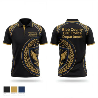 Short Sleeve Performance Polo, Bibb County BOE Police Department, Police, Teamtime, Team time, sublimation, custom sports apparel, team uniforms, spirit wear, spiritwear, sports uniforms, custom shirts, team store, custom team store, fundraiser sports, apparel fundraiser
