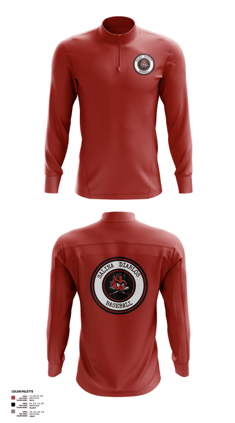 Quarter Zip Jacket, Salina Diablos Baseball, Baseball, Teamtime, Team time, sublimation, custom sports apparel, team uniforms, spirit wear, spiritwear, sports uniforms, custom shirts, team store, custom team store, fundraiser sports, apparel fundraiser