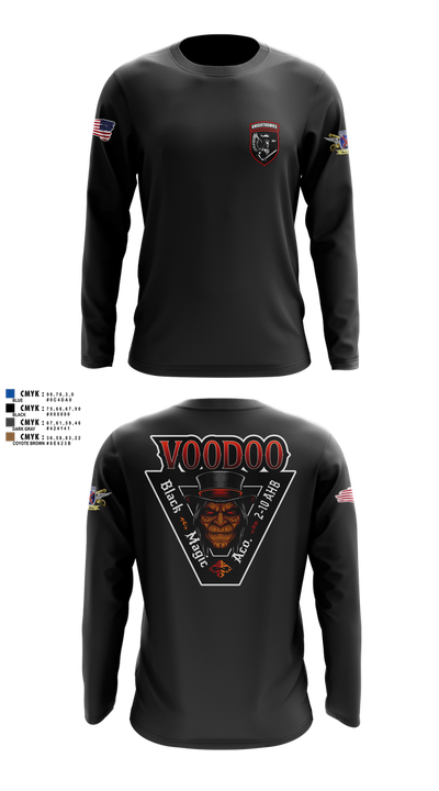 2-10 AHB Knighthawks 14380811 Long Sleeve Performance Shirt 60