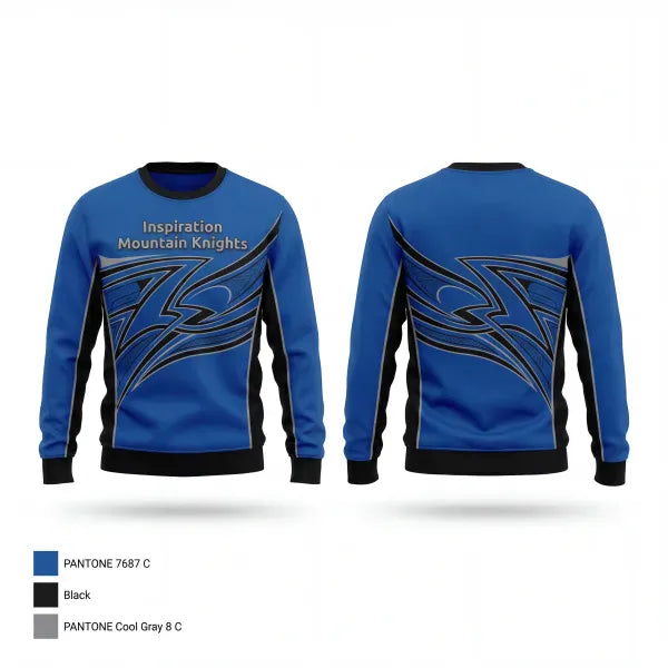 Crew Neck Sweatshirt, Inspiration Mountain Knights, Baseball, Teamtime, Team time, sublimation, custom sports apparel, team uniforms, spirit wear, spiritwear, sports uniforms, custom shirts, team store, custom team store, fundraiser sports, apparel fundraiser