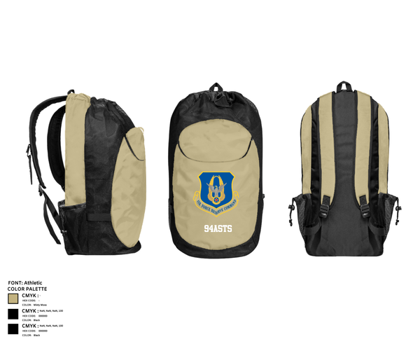Gear Bag, 94ASTS, Air Force, Teamtime, Team time, sublimation, custom sports apparel, team uniforms, spirit wear, spiritwear, sports uniforms, custom shirts, team store, custom team store, fundraiser sports, apparel fundraiser