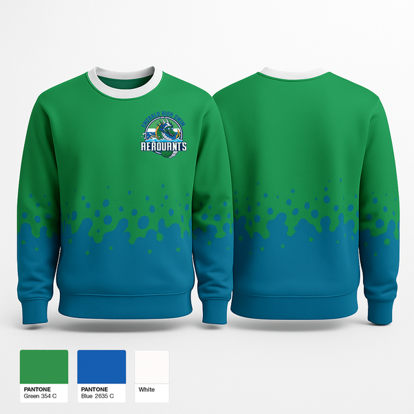Crew Neck Sweatshirt, Emerald High Swim Aeroaunts, Swimming, Teamtime, Team time, sublimation, custom sports apparel, team uniforms, spirit wear, spiritwear, sports uniforms, custom shirts, team store, custom team store, fundraiser sports, apparel fundraiser