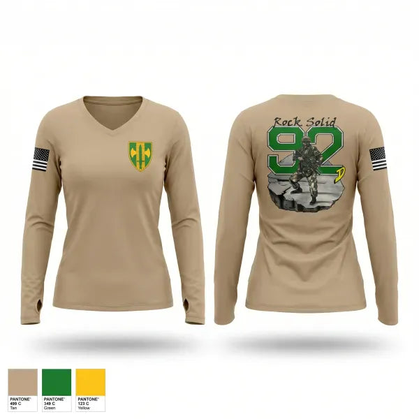Womens Long Sleeve Vneck Shirt, 95th mp company, Army, Teamtime, Team time, sublimation, custom sports apparel, team uniforms, spirit wear, spiritwear, sports uniforms, custom shirts, team store, custom team store, fundraiser sports, apparel fundraiser