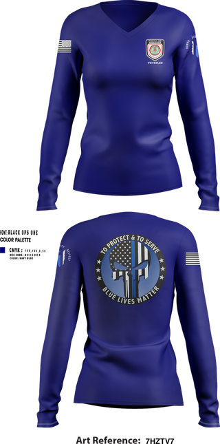 Womens Long Sleeve Vneck Shirt, Policía Municipal de Carolina, , Teamtime, Team time, sublimation, custom sports apparel, team uniforms, spirit wear, spiritwear, sports uniforms, custom shirts, team store, custom team store, fundraiser sports, apparel fundraiser