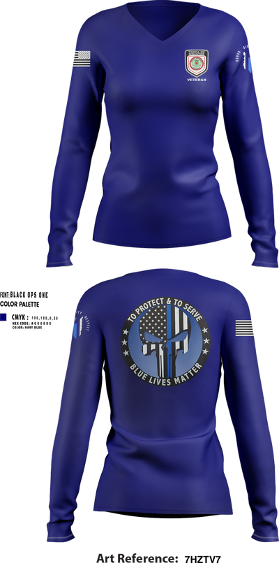 Policía Municipal de Carolina 96327149 Women's Long Sleeve V-neck Shirt - 23