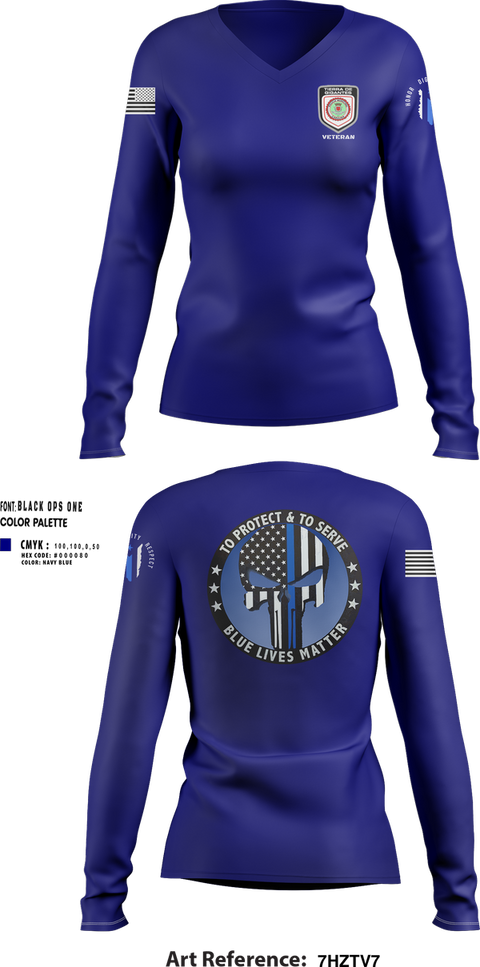 Womens Long Sleeve Vneck Shirt, Policía Municipal de Carolina, , Teamtime, Team time, sublimation, custom sports apparel, team uniforms, spirit wear, spiritwear, sports uniforms, custom shirts, team store, custom team store, fundraiser sports, apparel fundraiser