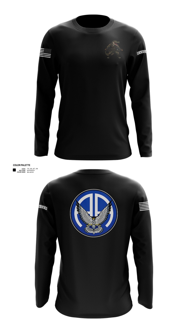 Long Sleeve Performance Shirt, A Co 2-325 AIR, Army, Teamtime, Team time, sublimation, custom sports apparel, team uniforms, spirit wear, spiritwear, sports uniforms, custom shirts, team store, custom team store, fundraiser sports, apparel fundraiser