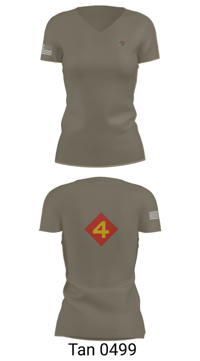 14th Marine regiment 4th Marine corps division 57481844 Women's Short Sleeve V-neck Shirt - 68