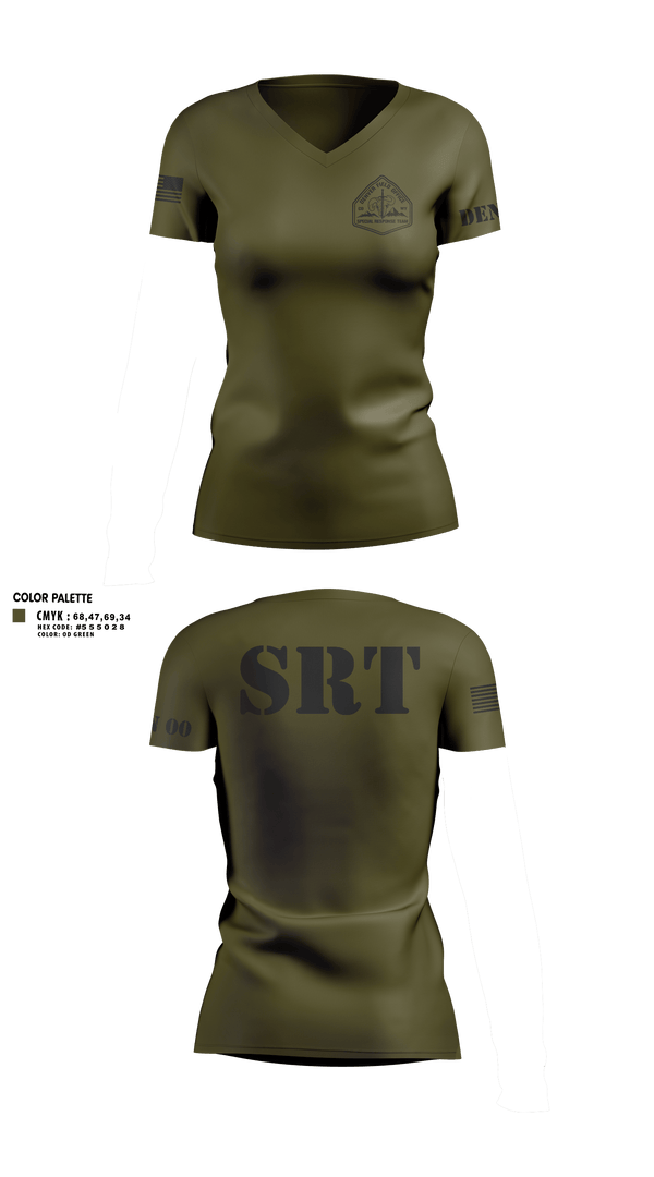 Womens Short Sleeve Vneck Shirt, Denver Special Response Team, Police, Teamtime, Team time, sublimation, custom sports apparel, team uniforms, spirit wear, spiritwear, sports uniforms, custom shirts, team store, custom team store, fundraiser sports, apparel fundraiser