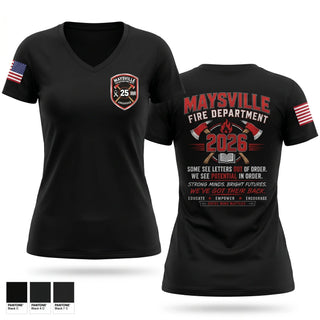 Womens Short Sleeve Vneck Shirt, Maysville Fire Department, Fire Department, Teamtime, Team time, sublimation, custom sports apparel, team uniforms, spirit wear, spiritwear, sports uniforms, custom shirts, team store, custom team store, fundraiser sports, apparel fundraiser