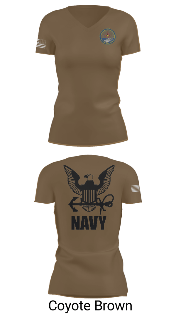 Women's Short Sleeve Vneck Shirt, Cvn 77 IM-5, Navy, Teamtime, Team time, sublimation, custom sports apparel, team uniforms, spirit wear, spiritwear, sports uniforms, custom shirts, team store, custom team store, fundraiser sports, apparel fundraiser