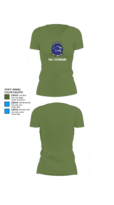 VAQ-139 Cougars 17202131 Women's Short Sleeve V-neck Shirt - 42