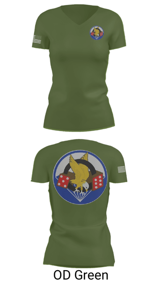 Women's Short Sleeve Vneck Shirt, 506th PIR, Army, Teamtime, Team time, sublimation, custom sports apparel, team uniforms, spirit wear, spiritwear, sports uniforms, custom shirts, team store, custom team store, fundraiser sports, apparel fundraiser