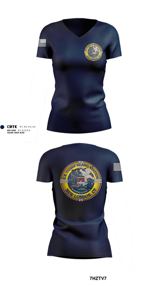 Women's Short Sleeve Vneck Shirt, Station New London, Coast Guard, Teamtime, Team time, sublimation, custom sports apparel, team uniforms, spirit wear, spiritwear, sports uniforms, custom shirts, team store, custom team store, fundraiser sports, apparel fundraiser