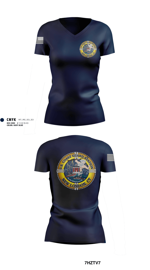 Women's Short Sleeve Vneck Shirt, Station New London, Coast Guard, Teamtime, Team time, sublimation, custom sports apparel, team uniforms, spirit wear, spiritwear, sports uniforms, custom shirts, team store, custom team store, fundraiser sports, apparel fundraiser