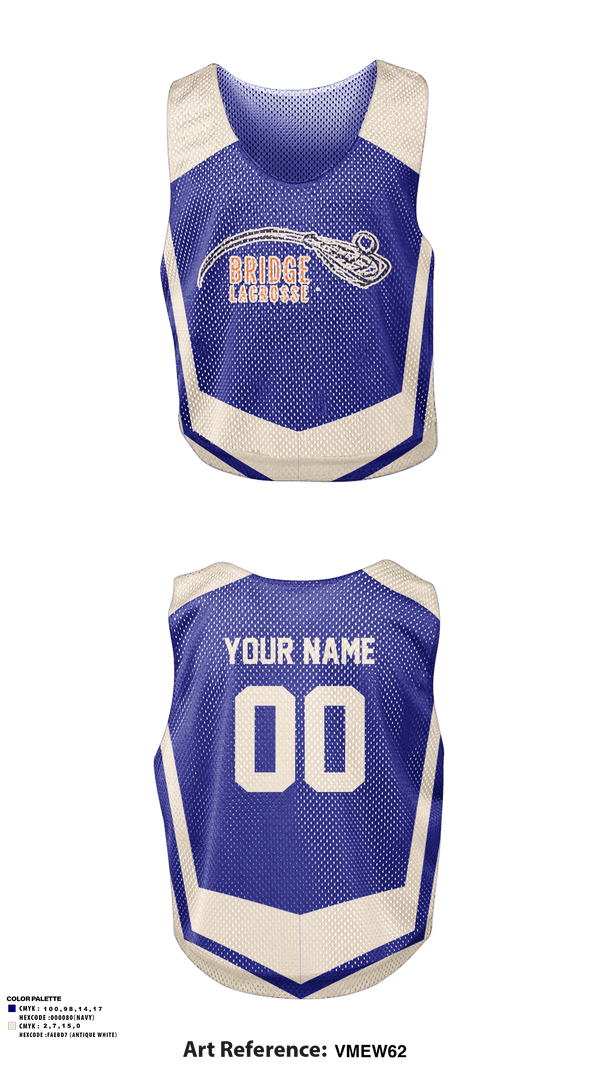 Mens Lacrosse Pinnie, Bridge, Men's Lacrosse, Teamtime, Team time, sublimation, custom sports apparel, team uniforms, spirit wear, spiritwear, sports uniforms, custom shirts, team store, custom team store, fundraiser sports, apparel fundraiser