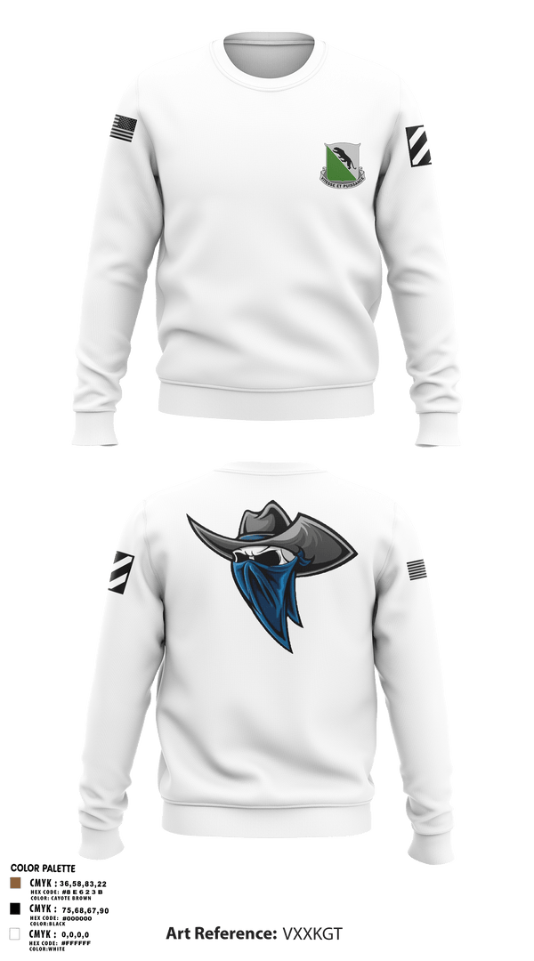Crew Neck Sweatshirt, A-Co 2-69AR, Army, Teamtime, Team time, sublimation, custom sports apparel, team uniforms, spirit wear, spiritwear, sports uniforms, custom shirts, team store, custom team store, fundraiser sports, apparel fundraiser