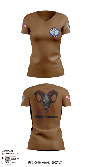 Women's Short Sleeve Vneck Shirt, Delta Company 3-144th Infantry, National Guard, Teamtime, Team time, sublimation, custom sports apparel, team uniforms, spirit wear, spiritwear, sports uniforms, custom shirts, team store, custom team store, fundraiser sports, apparel fundraiser