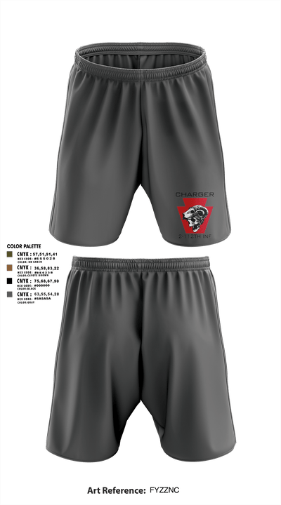 Charger Co. / 2-112th Infantry Battalion 37738588 Athletic Shorts With Pockets - 124