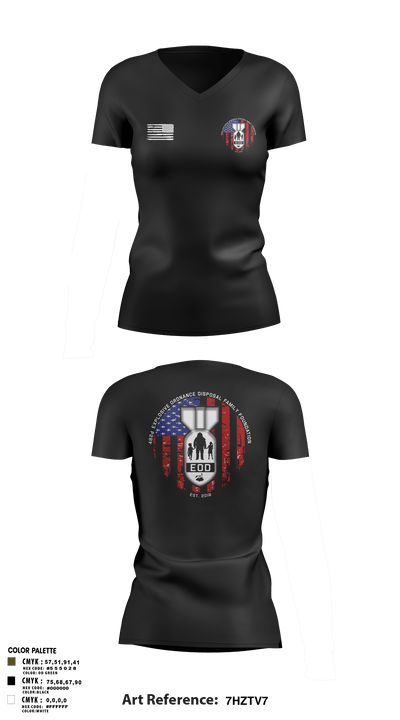 482nd EOD 78922721 Women's Short Sleeve V-neck Shirt - 3