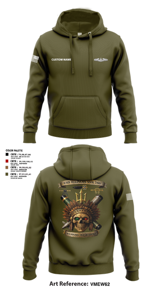 Hoodie, USS Illinois (SSN 786), , Teamtime, Team time, sublimation, custom sports apparel, team uniforms, spirit wear, spiritwear, sports uniforms, custom shirts, team store, custom team store, fundraiser sports, apparel fundraiser