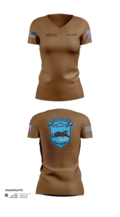 C Co 2-47 197th Infantry Brigade 20243468 Women's Short Sleeve V-neck Shirt - 30