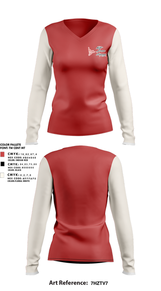 Womens Long Sleeve Vneck Shirt, Vault Dance Company, Cheer, Teamtime, Team time, sublimation, custom sports apparel, team uniforms, spirit wear, spiritwear, sports uniforms, custom shirts, team store, custom team store, fundraiser sports, apparel fundraiser