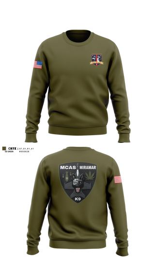 Crew Neck Sweatshirt, MCAS Miramar Military Working Dog Section, Marines, Teamtime, Team time, sublimation, custom sports apparel, team uniforms, spirit wear, spiritwear, sports uniforms, custom shirts, team store, custom team store, fundraiser sports, apparel fundraiser