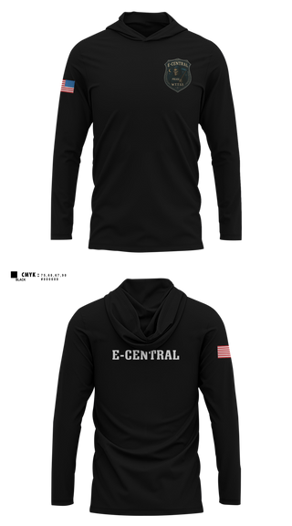 Long Sleeve Performance Shirt with hood, PWCPD E Central, Police, Teamtime, Team time, sublimation, custom sports apparel, team uniforms, spirit wear, spiritwear, sports uniforms, custom shirts, team store, custom team store, fundraiser sports, apparel fundraiser