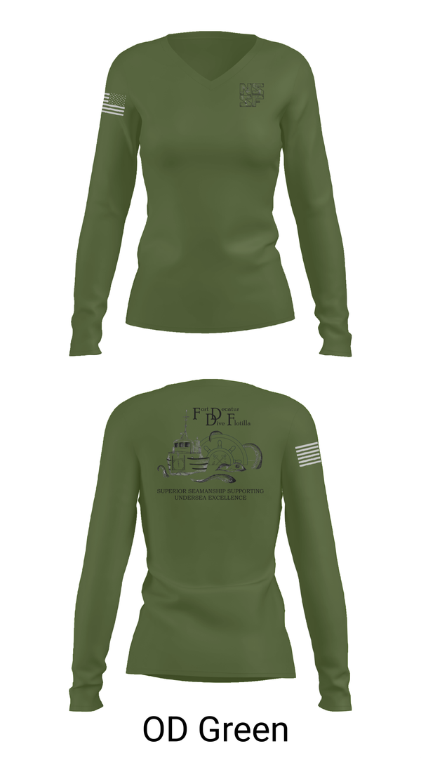 Womens Long Sleeve Vneck Shirt, Naval Submarine Support Facility, Navy, Teamtime, Team time, sublimation, custom sports apparel, team uniforms, spirit wear, spiritwear, sports uniforms, custom shirts, team store, custom team store, fundraiser sports, apparel fundraiser