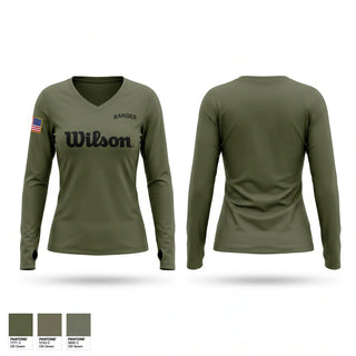 Womens Long Sleeve Vneck Shirt, Wilson, Police, Teamtime, Team time, sublimation, custom sports apparel, team uniforms, spirit wear, spiritwear, sports uniforms, custom shirts, team store, custom team store, fundraiser sports, apparel fundraiser