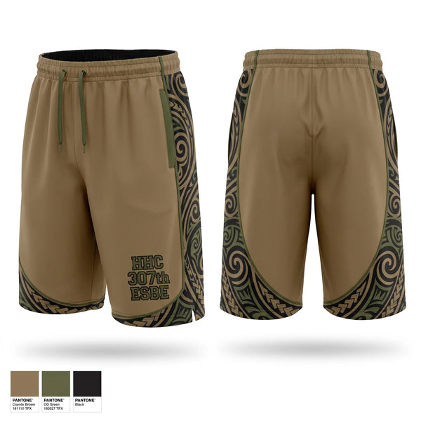 Athletic Shorts With Pockets, HHC, 307th ESB-E, Army, Teamtime, Team time, sublimation, custom sports apparel, team uniforms, spirit wear, spiritwear, sports uniforms, custom shirts, team store, custom team store, fundraiser sports, apparel fundraiser