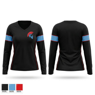 Womens Long Sleeve Vneck Shirt, Spartans, , Teamtime, Team time, sublimation, custom sports apparel, team uniforms, spirit wear, spiritwear, sports uniforms, custom shirts, team store, custom team store, fundraiser sports, apparel fundraiser