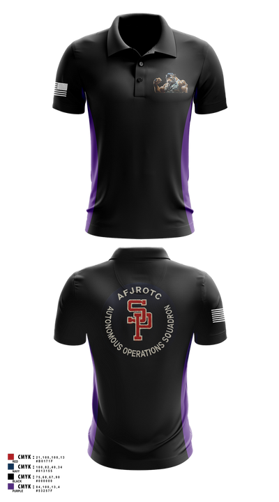 AFJROTC MS-081 DRONE TEAM 88778530 Short Sleeve Performance Polo - 1