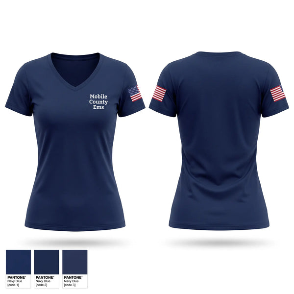Mobile county Ems 92919741 Women's Short Sleeve V-neck Shirt - 1