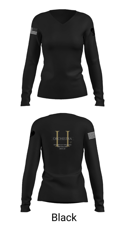 Womens Long Sleeve Vneck Shirt, HIP Orchestra Japan, , Teamtime, Team time, sublimation, custom sports apparel, team uniforms, spirit wear, spiritwear, sports uniforms, custom shirts, team store, custom team store, fundraiser sports, apparel fundraiser